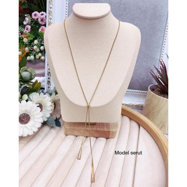 Kalung Titanium asli serut Premium Quality Anti karat Necklace Stainless Steel ori kt