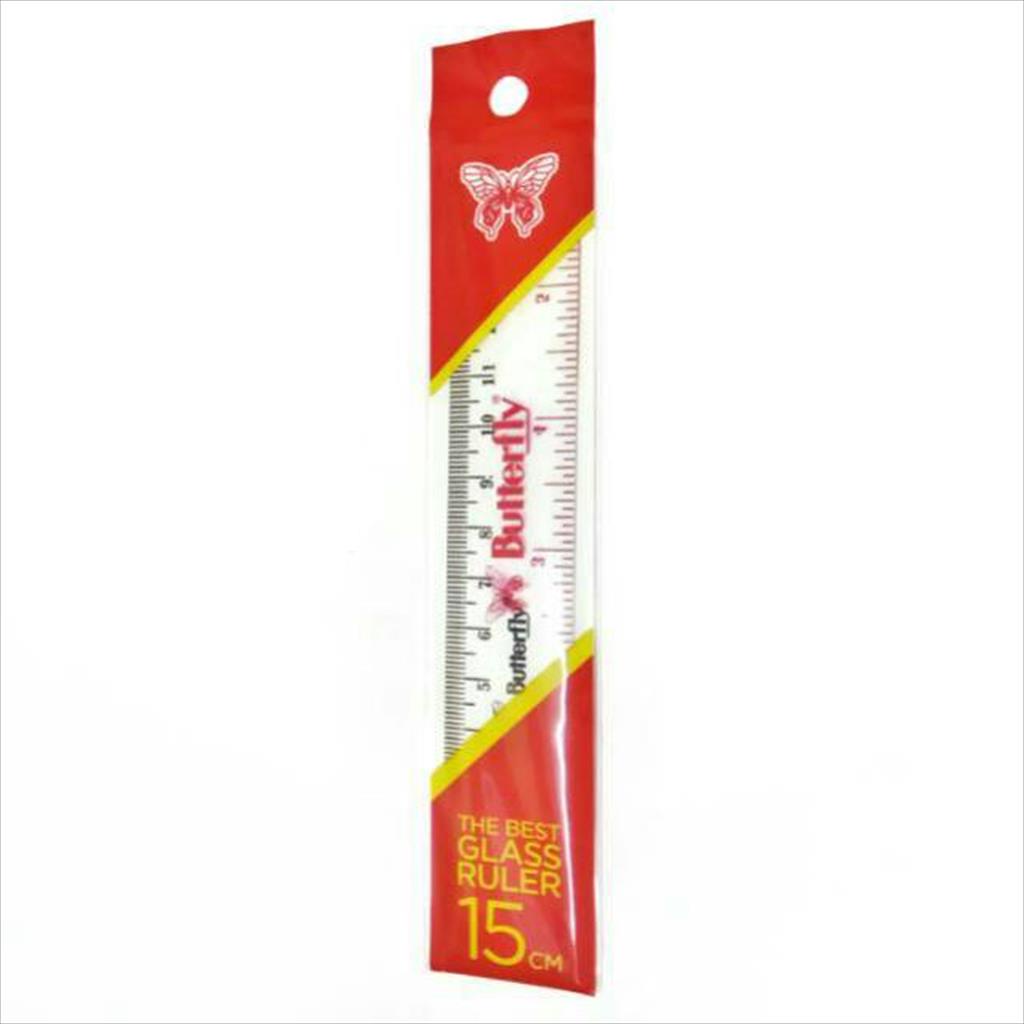 

Penggaris Plastik Buterfly 15 (Pcs) Mika Glass Ruller ButterFly