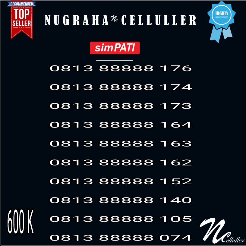 Nomor Cantik Simpati Panca 88888 Murah