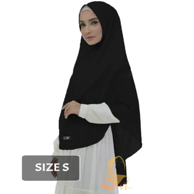 Khimar Nadira S Tanpa Pet Jetblack Jilbab Jumbo Wolfis Kerudung Instan Hijab Syari by AFNA