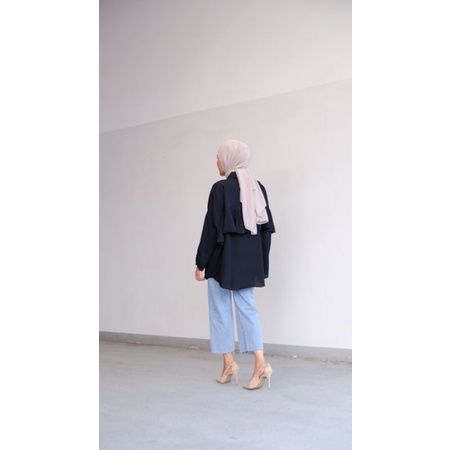 RYU TOP OVERSIZED / KEMEJA WANITA / KEMEJA ATASAN WANITA-Black