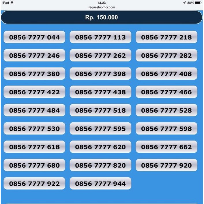 NOMOR CANTIK INDOSAT (11 DIGIT) 0856 7777 XXX