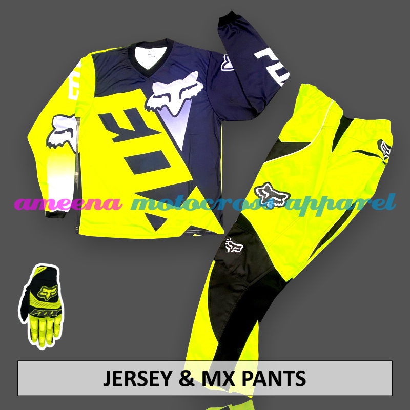 Jerseyset - Jersey set Trail - Jersey &amp; Celana Motocross - Jersey Trabas - Jersey Stelan MX Cross - Satu Set Jersey &amp; Celana - Jersey Lokal - Celana Cordura -  FOCT0404-F44