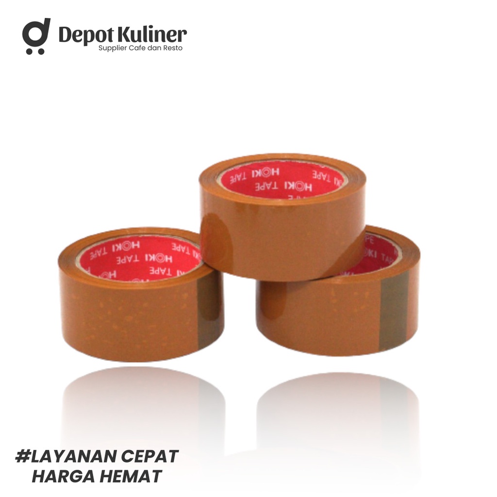 Tape Lakban Bening / Coklat 100 yard 48 mm