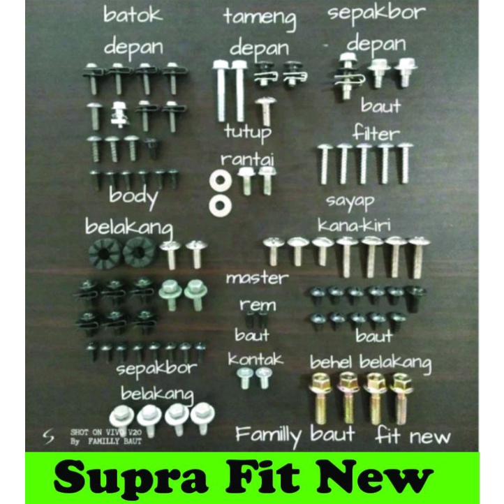 baut body full set motor honda supra Fit New/full set baut body motor supra Fit new