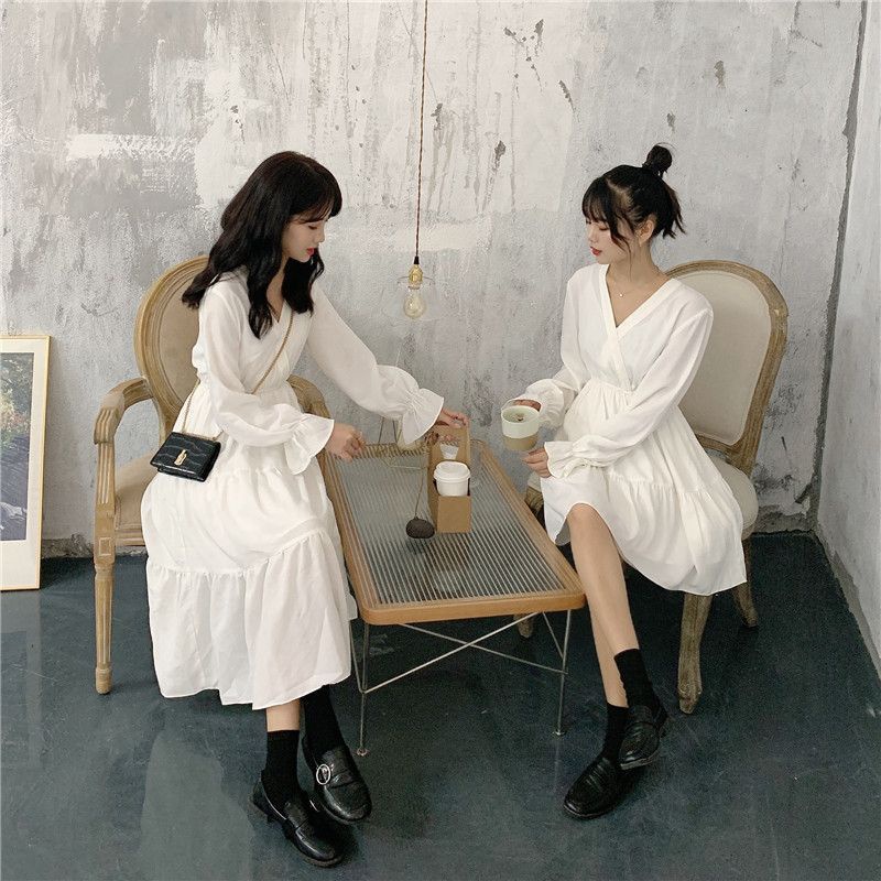 korean dress cute style casual long dress (Kf002) READY STOCK