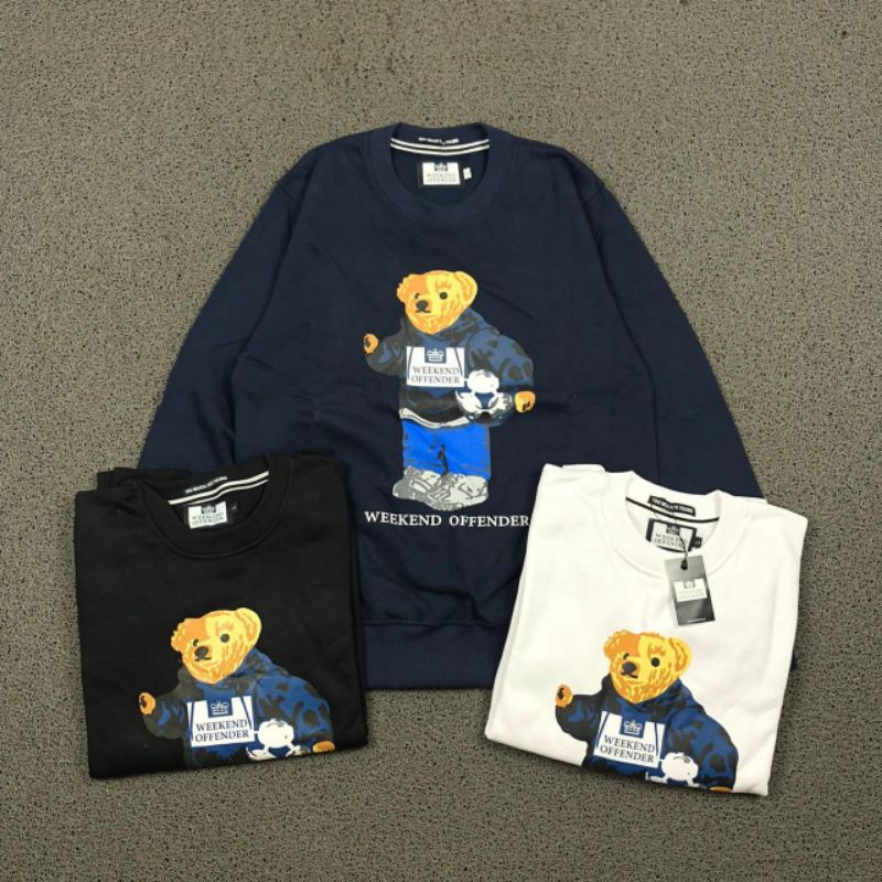 CREWNECK WEEKEND OFFENDER BEAR HIGH QUALITY CASUAL HYPE FASHION PRIA