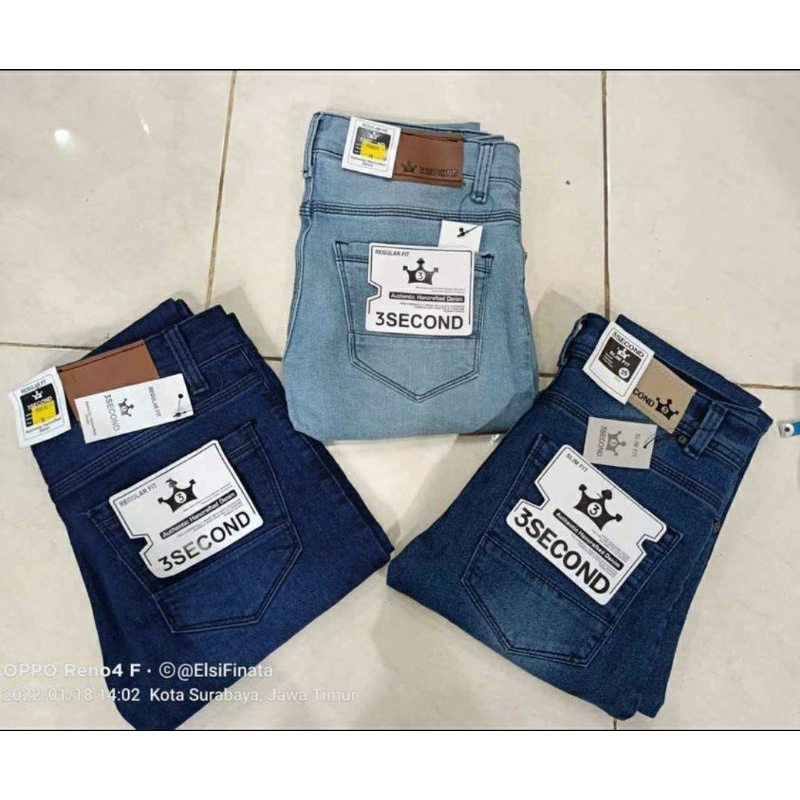 Celana jeans panjang 3 second slimfit