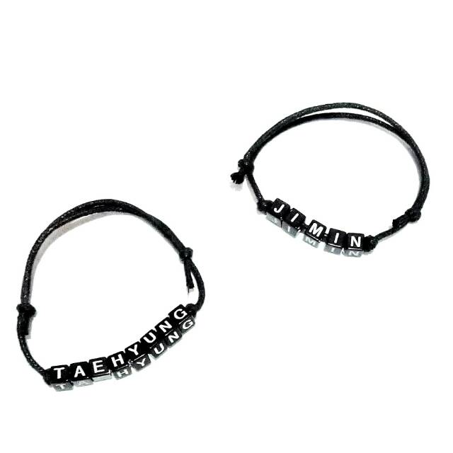 BUY 1 GET 1 (DAPAT DUA GELANG) GELANG NAMA BLACK MONOCHROME SERIES