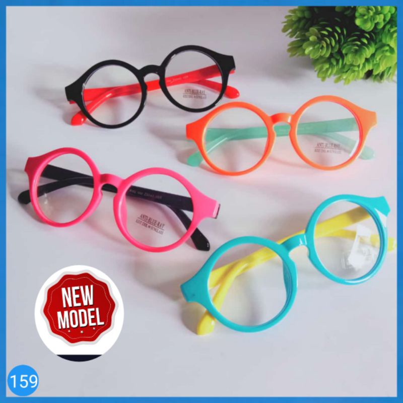 159. Kacamata Anak Lensa Anti Radiasi BlueRay. ZS040AB ARB Bulat Gemezzz  TERBARU