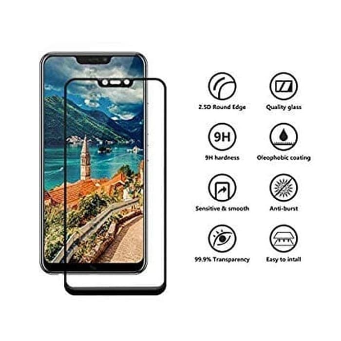 Tempered Glass Full Cover For Vivo Y81 - Black