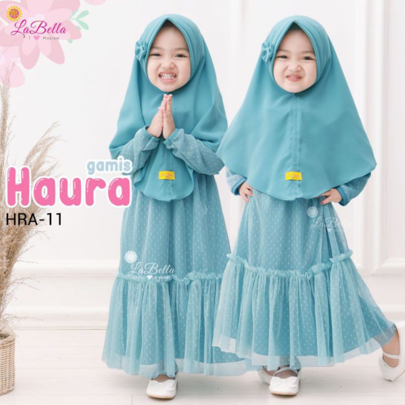 LABELLA 6-9 Tahun Gamis Anak HAURA Blue Tutu Pesta Biru