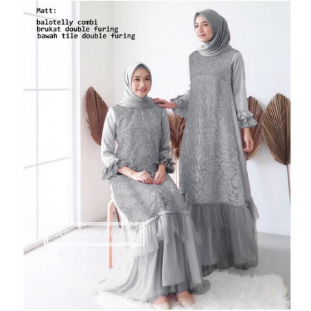 Agnes Baju Gamis / Gamis Muslim / Baju Lebaran / Baju Busana Muslim Wanita Terbaru
