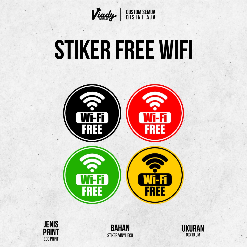 

STIKER WIFI | FREE WIFI | 10x10cm