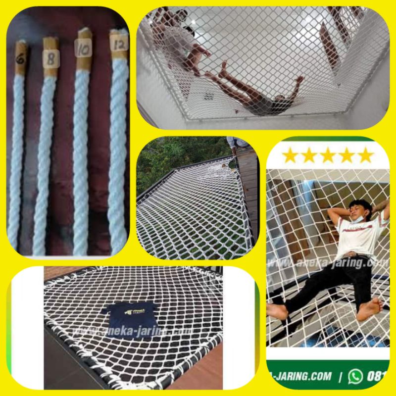 Jual Jaring Outbound Nilon 10mm Safety Net Proyek Hammock Loft Net ...