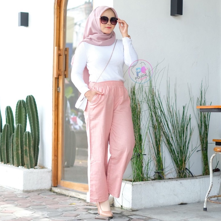 Merry kulot linen saku belakang full kolor