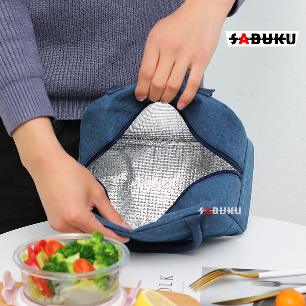 Tas Cooler Bag Tas Bekal Kotak Makan Cooler Bag Simpel Dilapisi Alumunium Tas Bekal Lunch Cooler -220