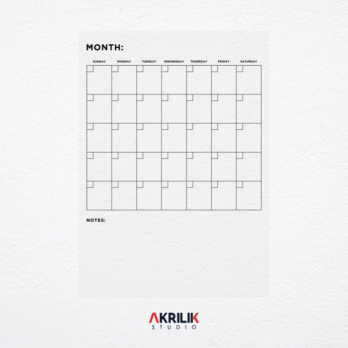 

Acrylic Monthly Planner Akrilik Wall Schedule Agenda Jadwal Dinding Bulanan To Do List Calendar