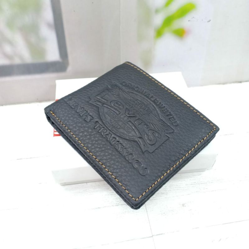 Dompet Kulit Pria L9024. Dompet Cowok Lipat Kulit Basah. Dompet Kulit Sapi Asli Import