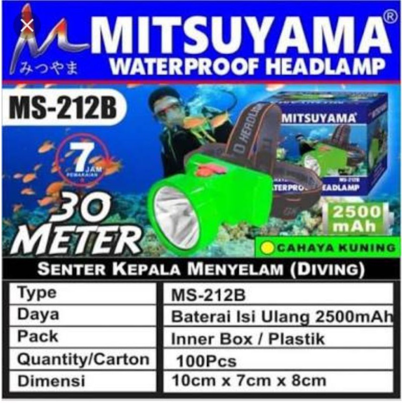 Senter Kepala Selam Cahaya Kuning MS-212B MITSUYAMA