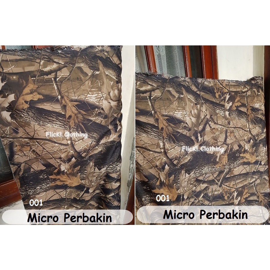 Bahan Kain Loreng Camo Micro Perbakin Mossy OAK Ranting Daun Pohon Parasut Loreng Parasit