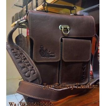 Tas Slempang Kulit Asli Levis TSL01, Tas Pria Full Kulit Asli, Tas Levis Durable