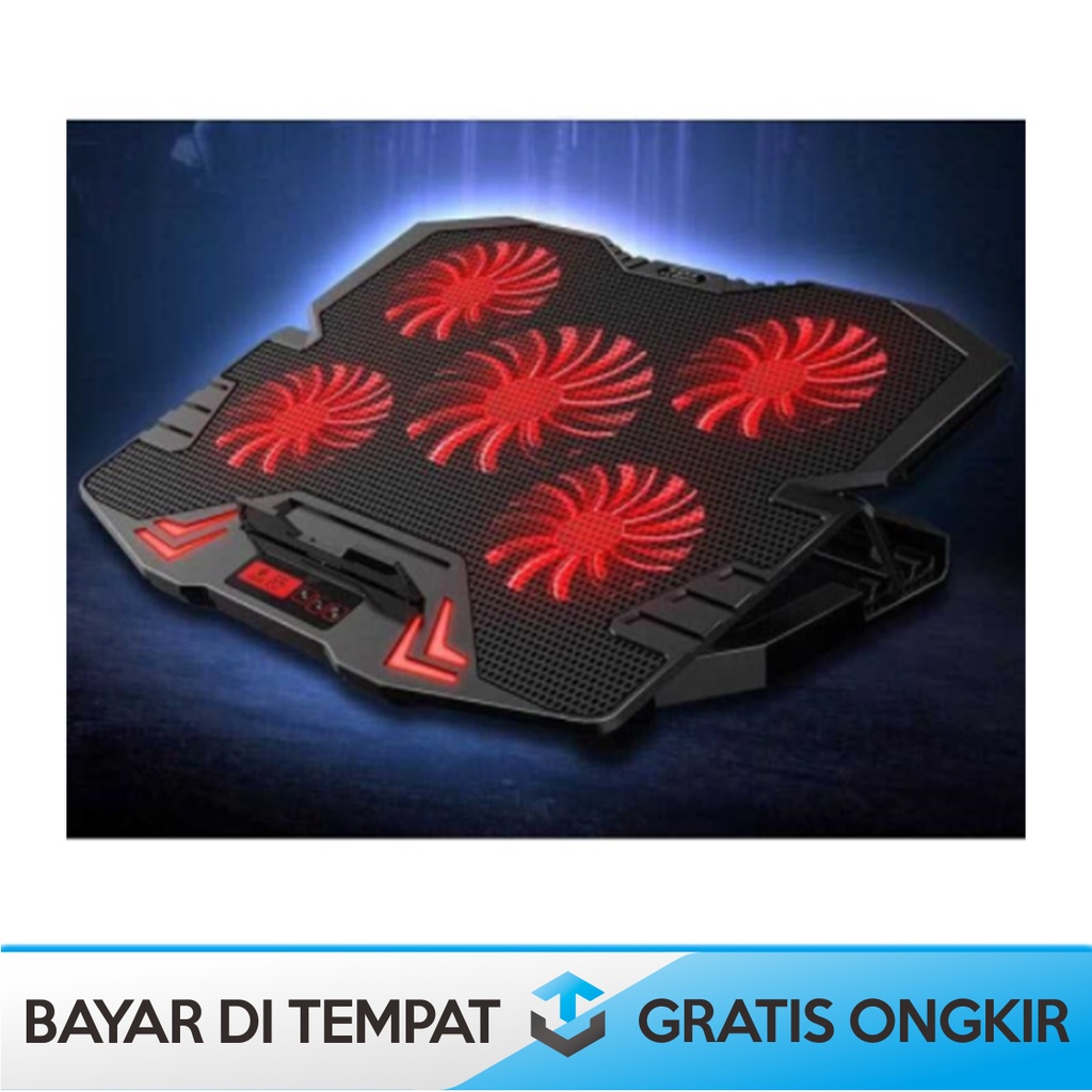 PENDINGIN LAPTOP COOLING PAD ICE COOREL DENGAN DESAIN 5 KIPAS KENCANG