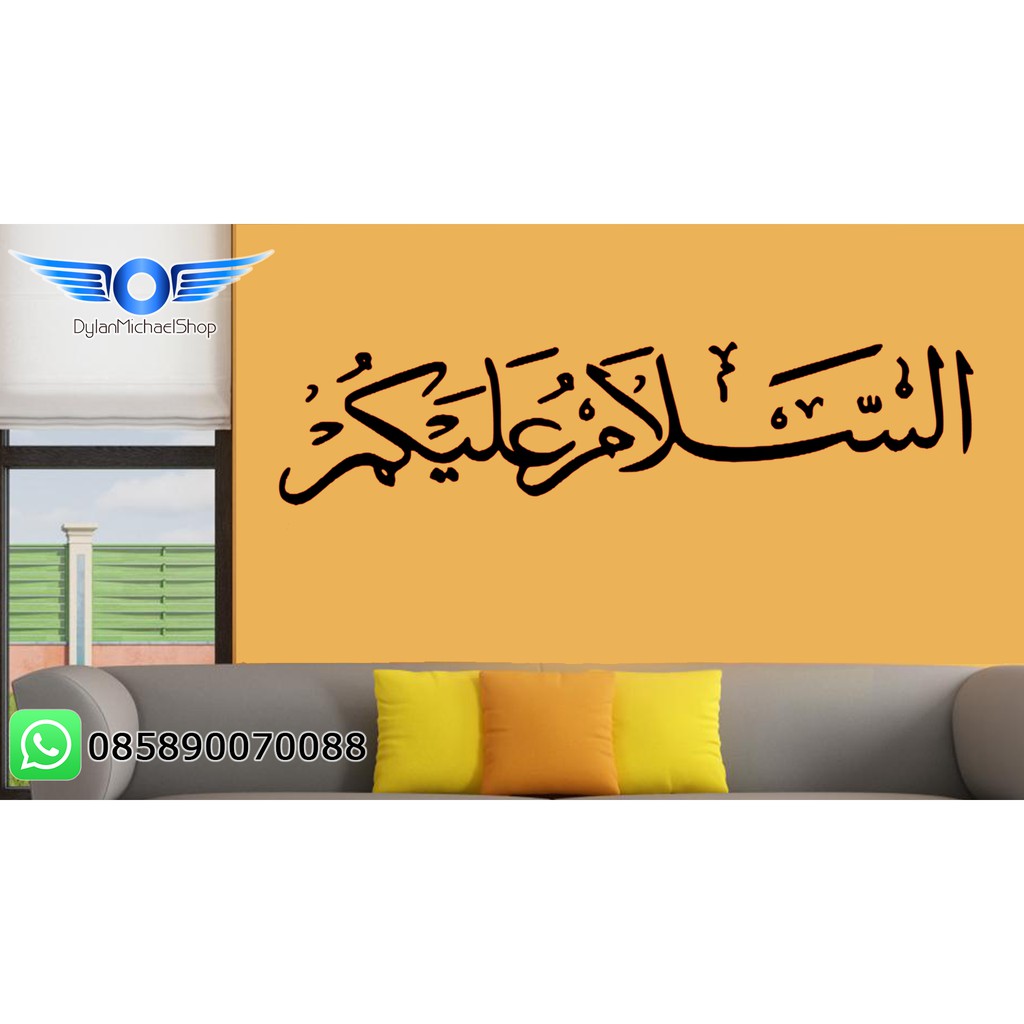 Sticker Lafadz kaligrafi Assalamualaikum Stiker Dinding Mobil Kaca