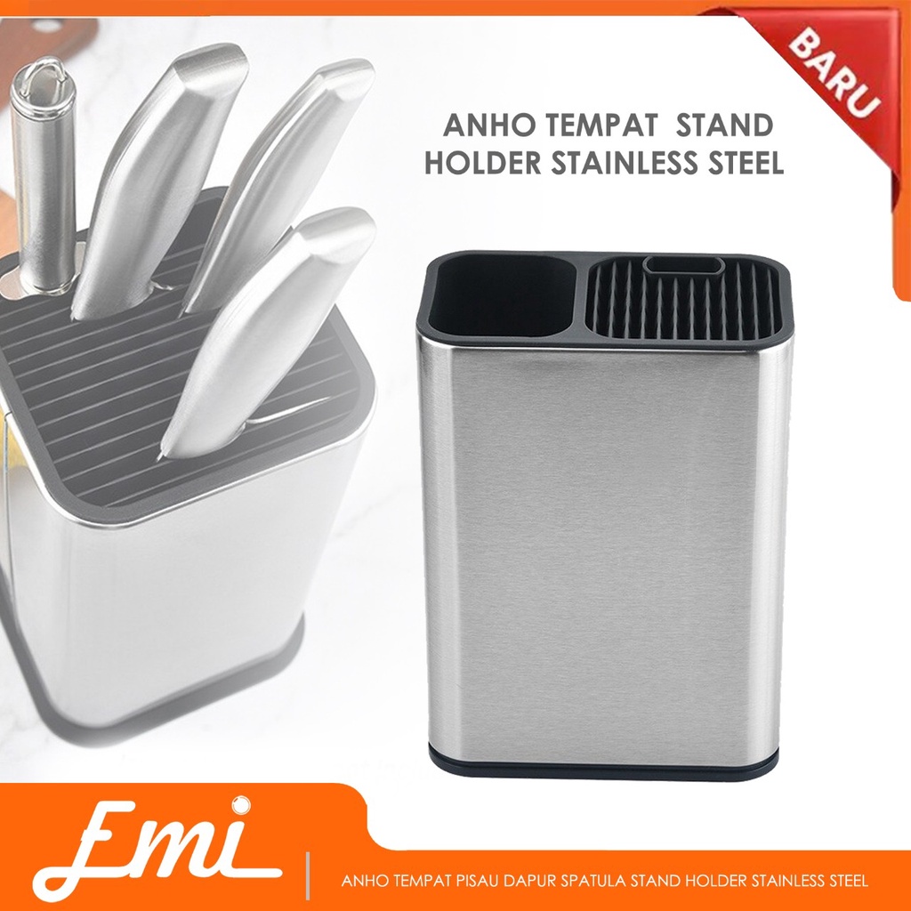 ANHO Tempat Pisau Dapur Spatula Stand Holder Stainless Steel - SUS435