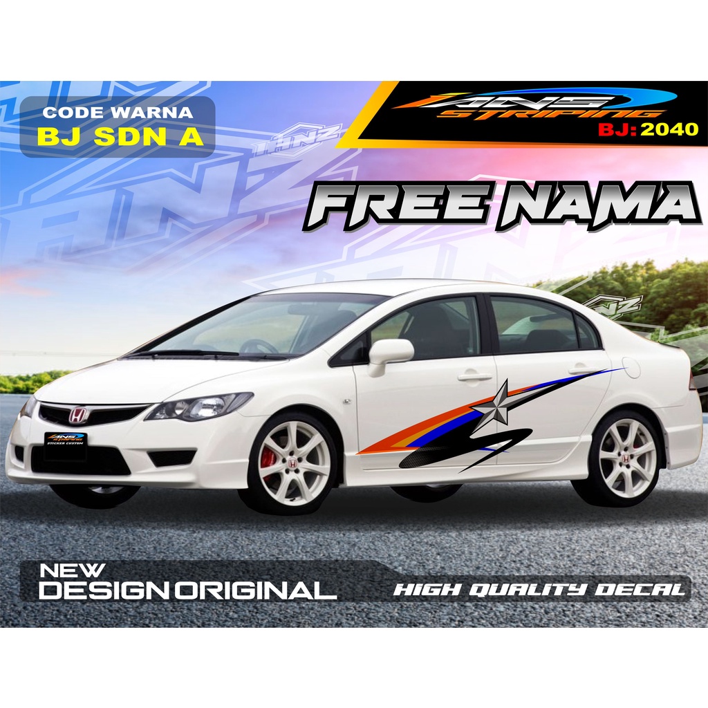 STICKER MOBIL SEDAN / VARIASI STICKER BODY SAMPING  MOBIL VIOS / STIKER MOBIL STRIPING