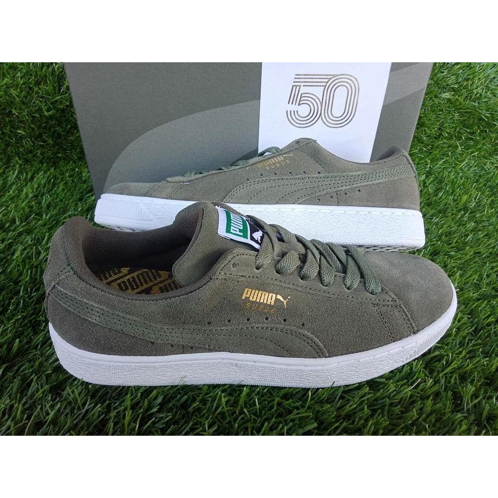 Jual SEPATU KASUAL PRIA ORIGINAL 100% PUMA SUEDE HARGA TERMURAH-OLIVE GREEN Diskon