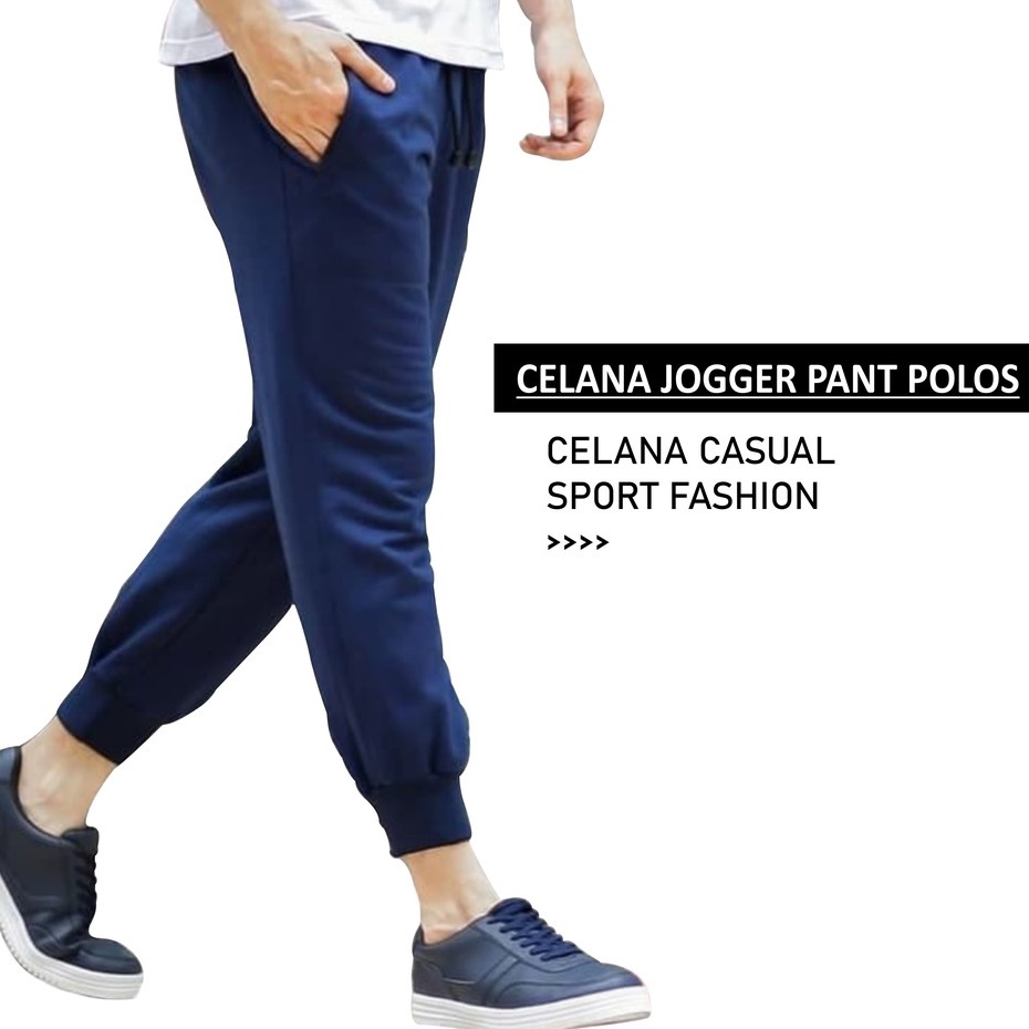 Celana Polos Jogger Panjang Training Celana Olahraga Santai Pria Wanita Dewasa Size M-L-XL-XXL