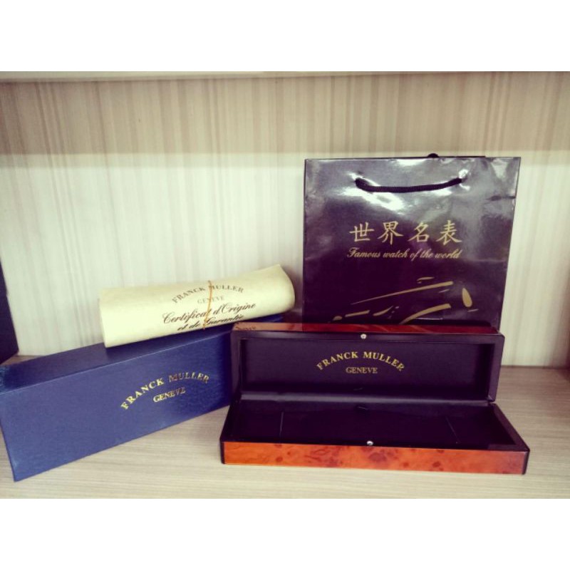kotak jam tangan Frank Muller Kayu Glossy