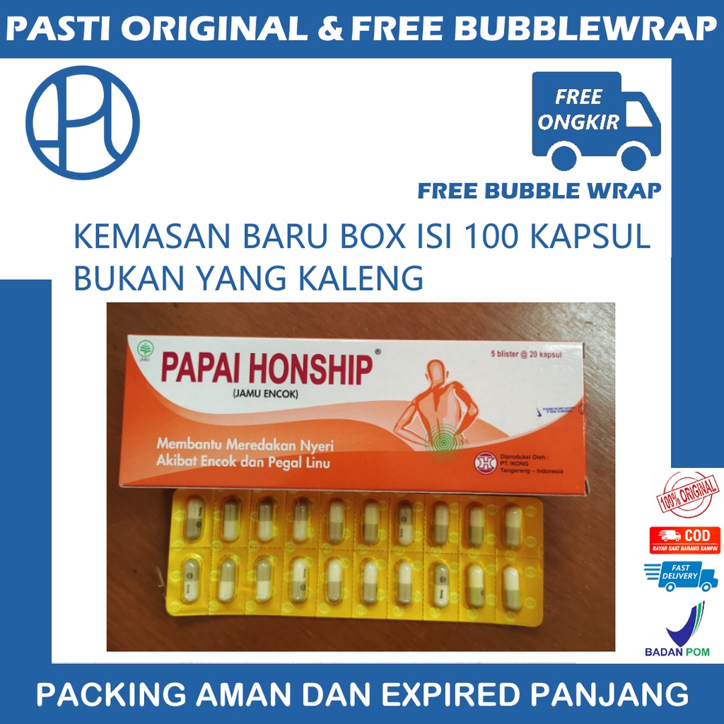 NEW PAPAI HONSHIP BOX MURAH OBAT HERBAL PEGAL LINU REMATIK HON SHIP HON SIP