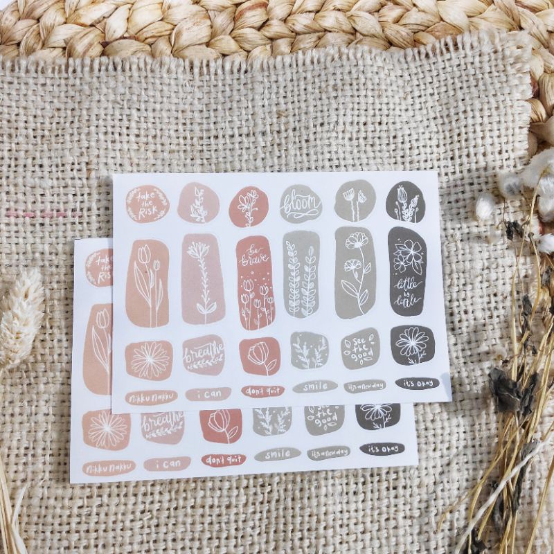 

SS001 Sticker Sheet | Flower Blob Mini Sticker | Jurnaling Stiker Blob Bunga by Nikku Nakku