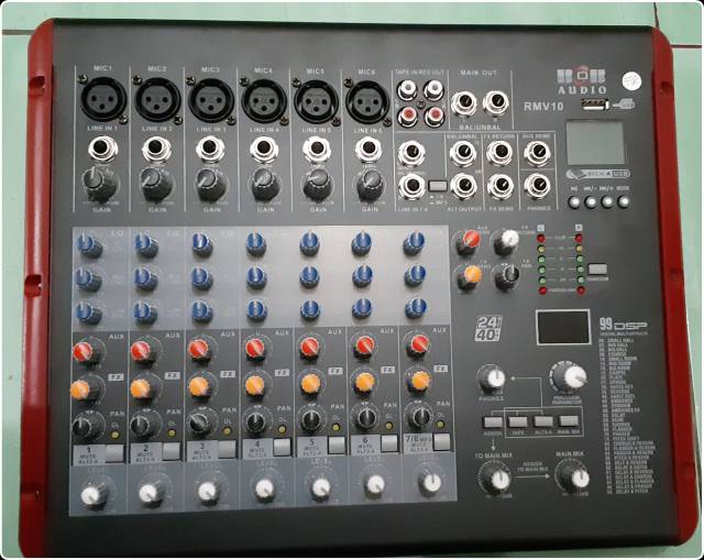 Mixer audio 8 channel rmv10 bob audio+  effect vocal