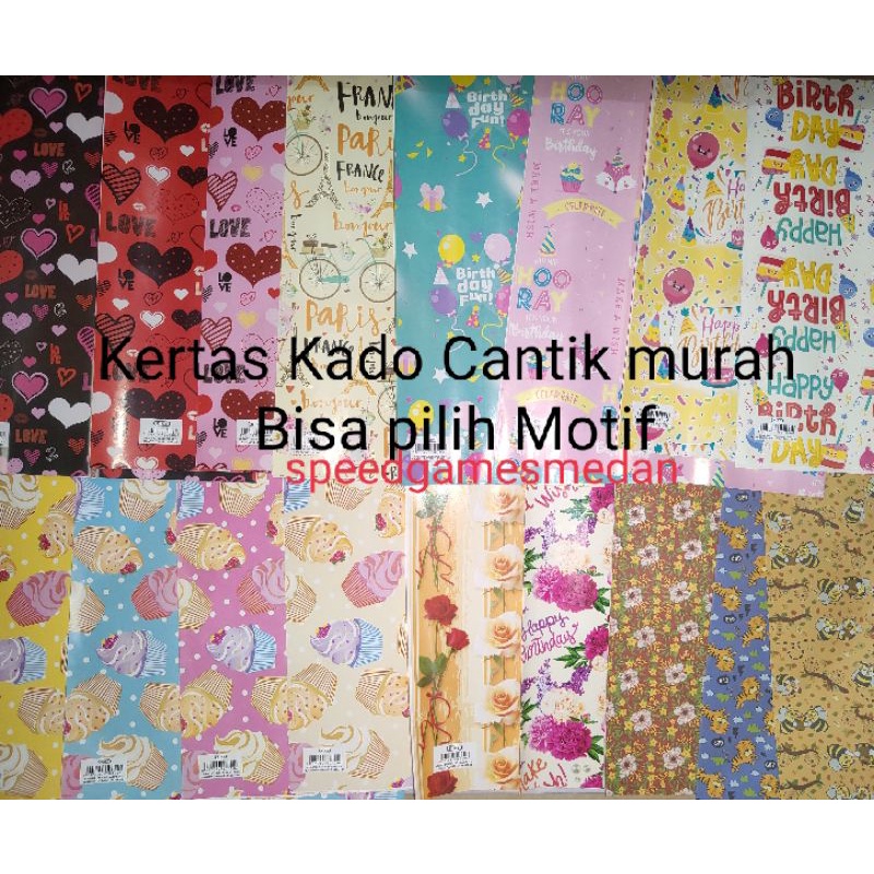 

Kertas Kado Kertas Sampul Packingan Kemasan Fancy Bunga ukuran 64 x48 cm