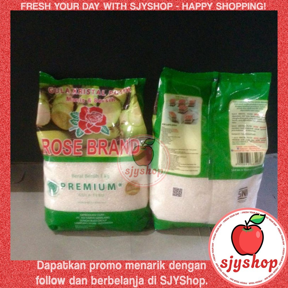 Rose Brand Gula Kristal Putih / Gula Pasir Tebu premium 1 kg - SJYShop