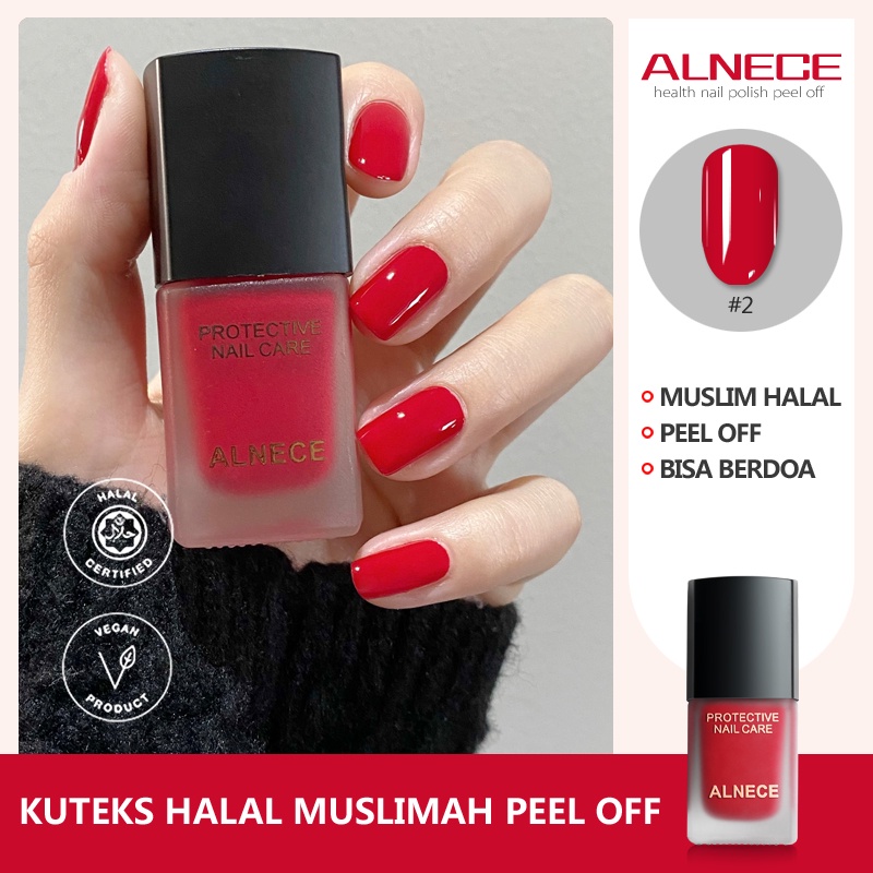 ALNECE 19 warna Bisa Di Kupas Kutek Halal Muslimah Kutek Peel Off Bisa Untuk Sholat Cat Kuku 10ml