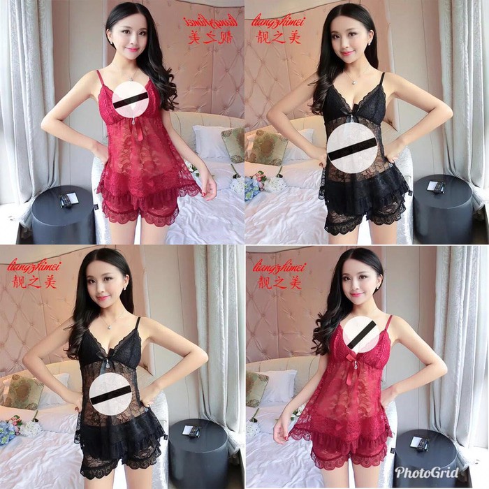Lingerie Seksi Wanita 1199 Sexy Baju Tidur Cewek Set Lingeri Jumbo