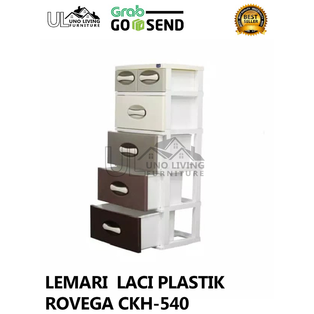 Lemari Plastik Laci 5 Susun / cabinet Rovega Kharisma CKH-540 Murah