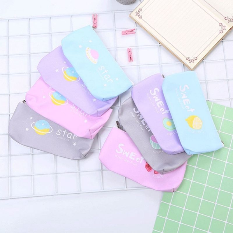 

Kotak Pensil Anak Motif Star Dan Sweet Bahan PU Tempat Pensil Anak Kotak Pensil Aesthetic