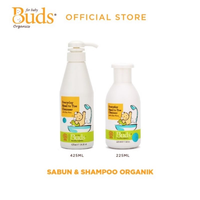 Buds Organics Everyday Head To Toe Cleanser 425 ml - Sabun &amp; Shampo Bayi Dan Anak