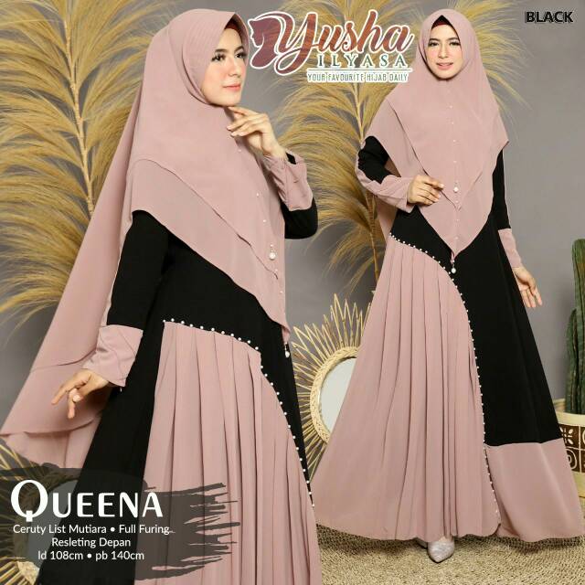 QUEENA SYARI BY YUSHA ILYASA - FASHION GAMIS SYARI WANITA MUSLIMAH PREMIUM ORIGINAL GAMIS TERBARU