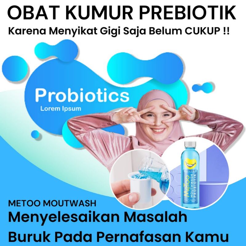 METOO MOUTHWASH FRESH MINT OBAT KUMUR PREBIOTIK PENYEGAR DAN PENGHILANG BAU MULUT