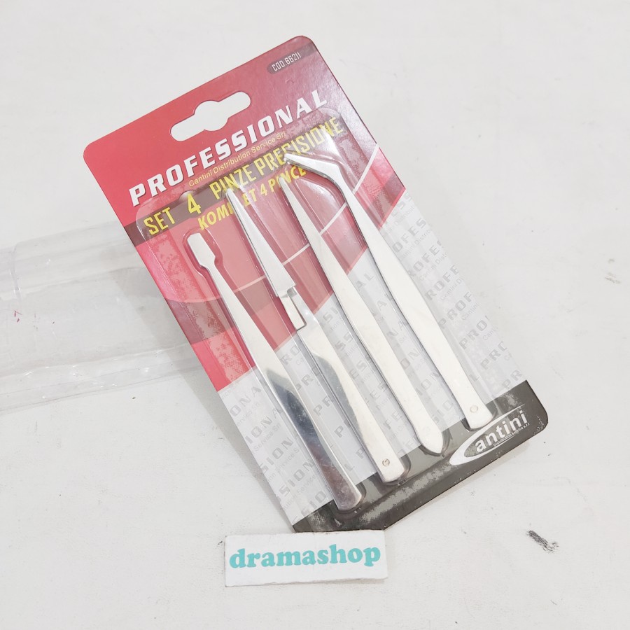 Pinset Elektro lancip bengkok set 4pcs