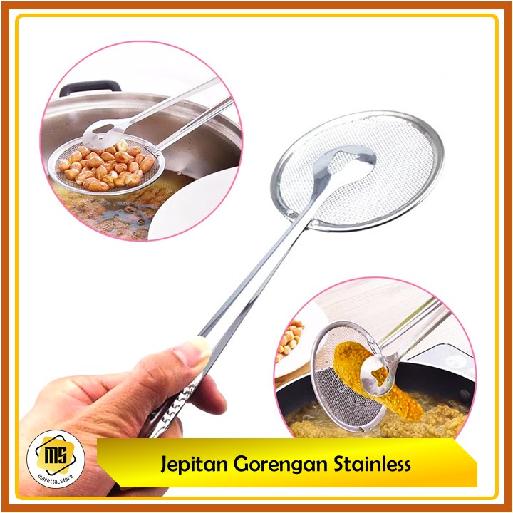 Jepitan Gorengan Stainless Dengan Tirisan Minyak 2in1