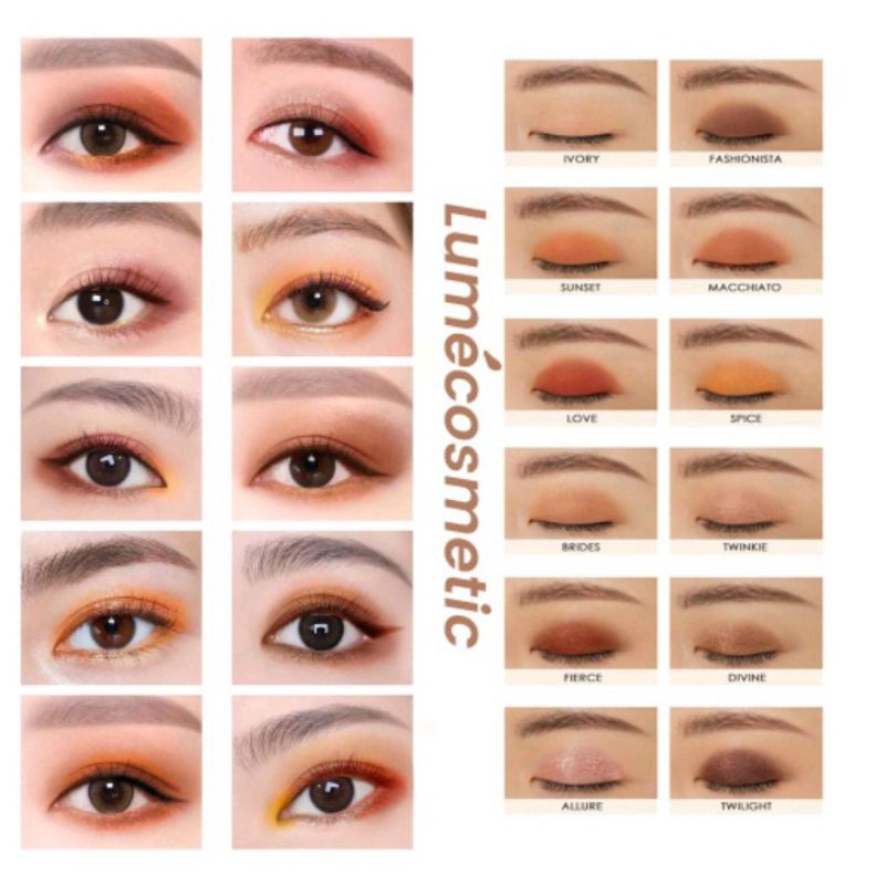 Image of Lumecolors 12 Colors Eyeshadow Day & Night Palette with Makeup Brush #1