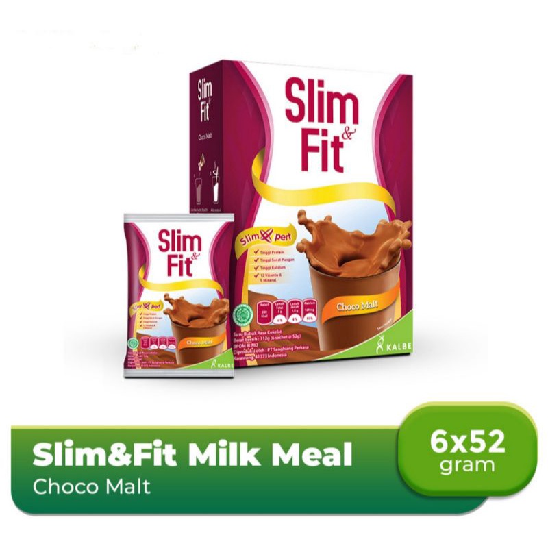 Slim&Fit Milk Meal Replacement Choco Malt 6x52 gr