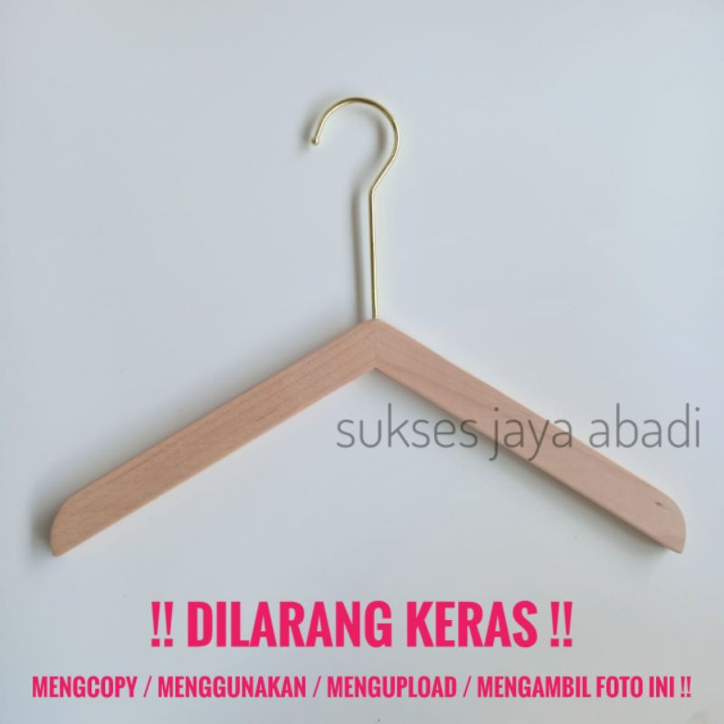 Hanger Kayu Import / Hanger Baju Atasan / Hanger Dress / Hanger Gold